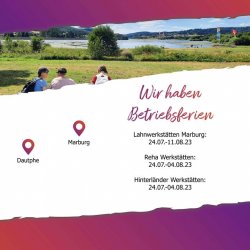 Betriebsferien: Wir machen...